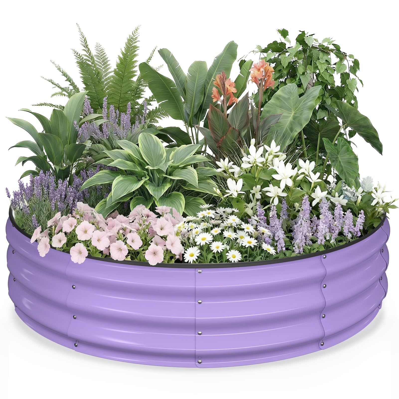 Galvanized Raised Garden Bed – Round Metal Planter Box for Vegetables, Flowers & Fruits