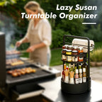 2‑Tier Lazy Susan Spice Organizer – 9.8″ Adjustable Metal Turntable 🧂🌀