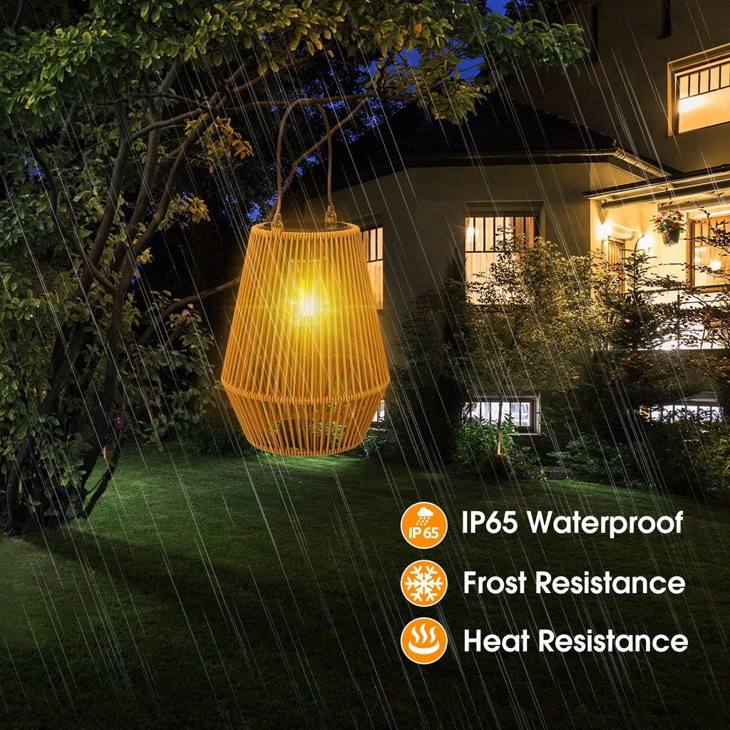Handwoven Rattan Solar Lanterns – 2700K Warm Glow, IP65 Waterproof 🏮🌿