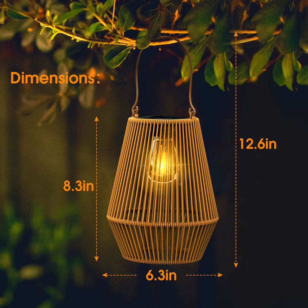 Handwoven Rattan Solar Lanterns – 2700K Warm Glow, IP65 Waterproof 🏮🌿