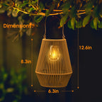 Handwoven Rattan Solar Lanterns – 2700K Warm Glow, IP65 Waterproof 🏮🌿
