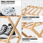 No‑Assembly Folding Bamboo Shoe Rack – Space‑Saving Storage 👟🎋