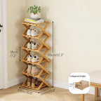 No‑Assembly Folding Bamboo Shoe Rack – Space‑Saving Storage 👟🎋