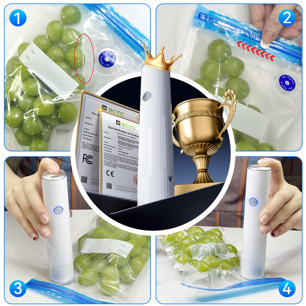 Portable Food Vacuum Sealer with 30 Bags – Keep Food Fresh On the Go