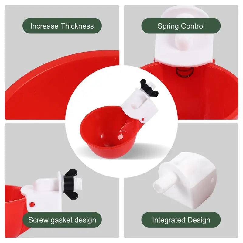 35& 50 pcs Automatic Poultry Waterer Cups – Gravity-Fed, Leak-Proof 🐔💧