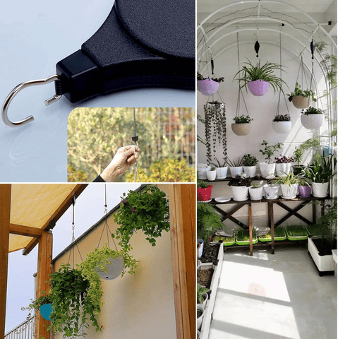 Retractable Pulley Plant Hanger – Easy Lift for 10kg Baskets 🌿🪂