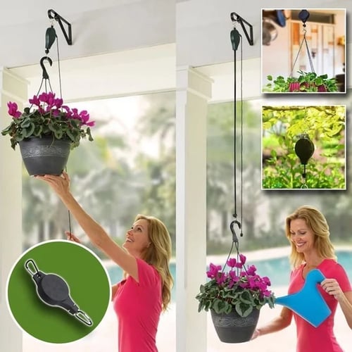 Retractable Pulley Plant Hanger – Easy Lift for 10kg Baskets 🌿🪂