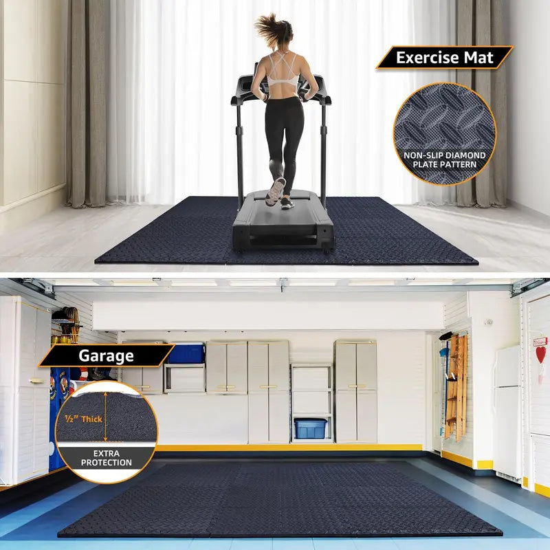 Extra-Thick EVA Foam Floor Tiles – 12″ &24″ Interlocking Mats 🧘🟦