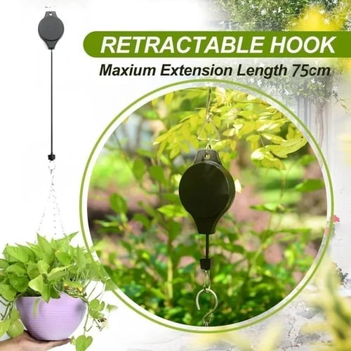 Retractable Pulley Plant Hanger – Easy Lift for 10kg Baskets 🌿🪂