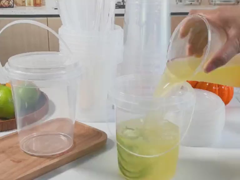 Clear Plastic Cups with Lids & Straws – Sturdy, Reusable & Leak-Proof