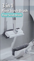 3-in-1 Heavy-Duty Floor Scrub Brush with Long Handle – for Shower, Pool, Deck, Patio & Kitchen