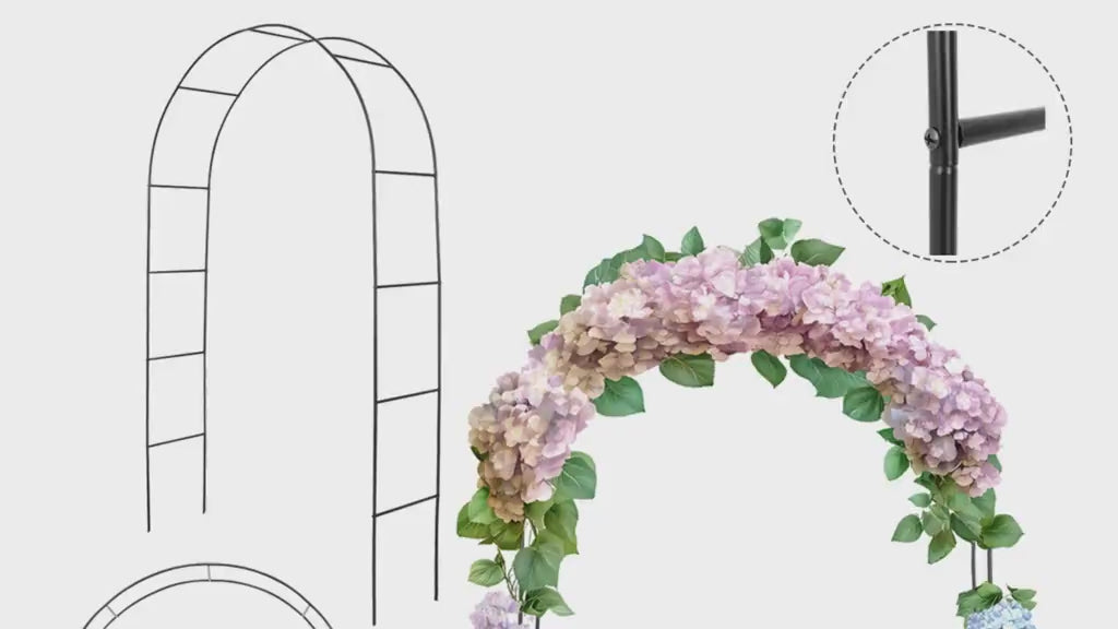 7.9ft Metal Pergola Arch – Freestyle Garden Trellis for Climbing Plants, Wedding & Outdoor Decor